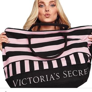 Victoria’s Secret weekender striped tote bag